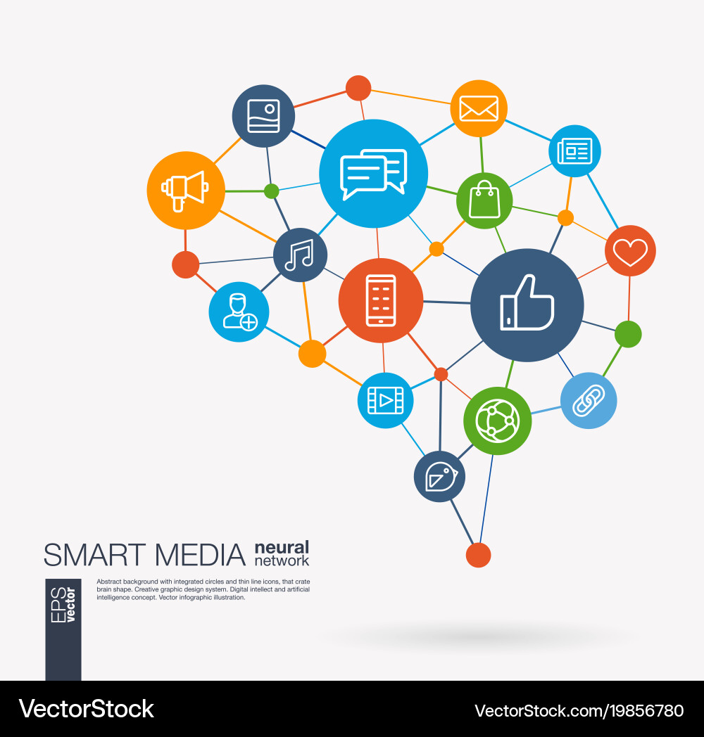 Smart Neural Network Connection vector image