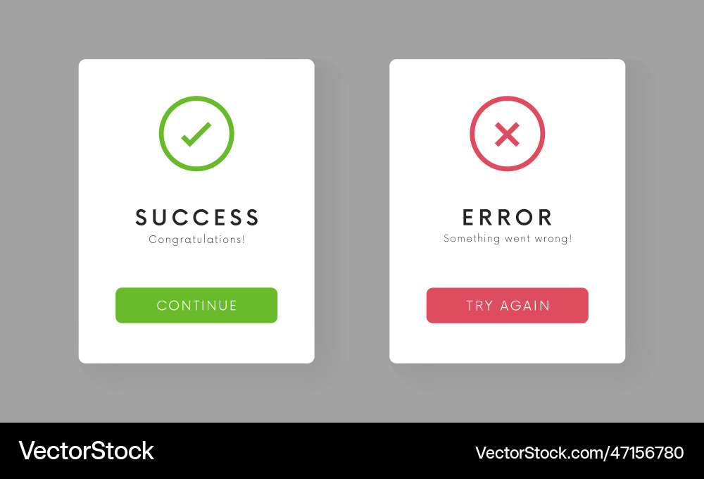 Success & Error UI Banners vector image
