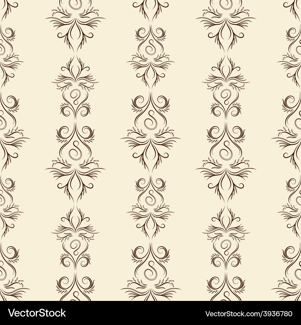 Thin line damask pattern Vector Image