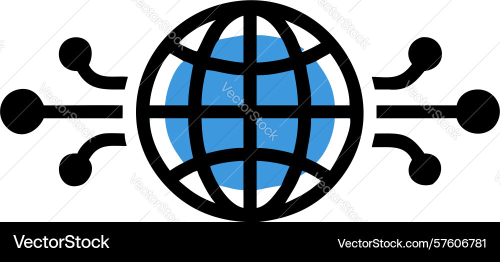 Abstract global connection grid icon design vector image