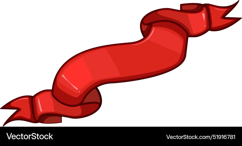 Bow red ribbon cartoon Royalty Free Vector Image