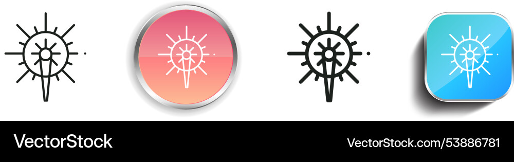 Fireworks icon thin linear regular and button vector image