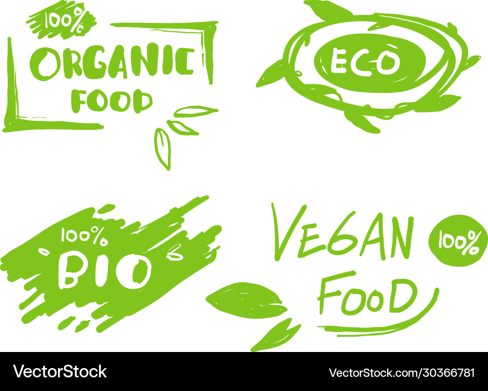 Kollektion vegan eco bio bio bio frisch gesund Kollektion vegan eco bio bio bio frisch gesund vektorbild
