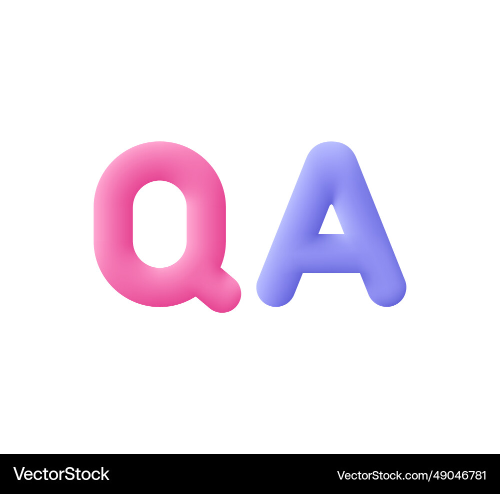 Qa letters questions and answers faq chat 3d Qa letters questions and answers faq chat 3d Vector Image