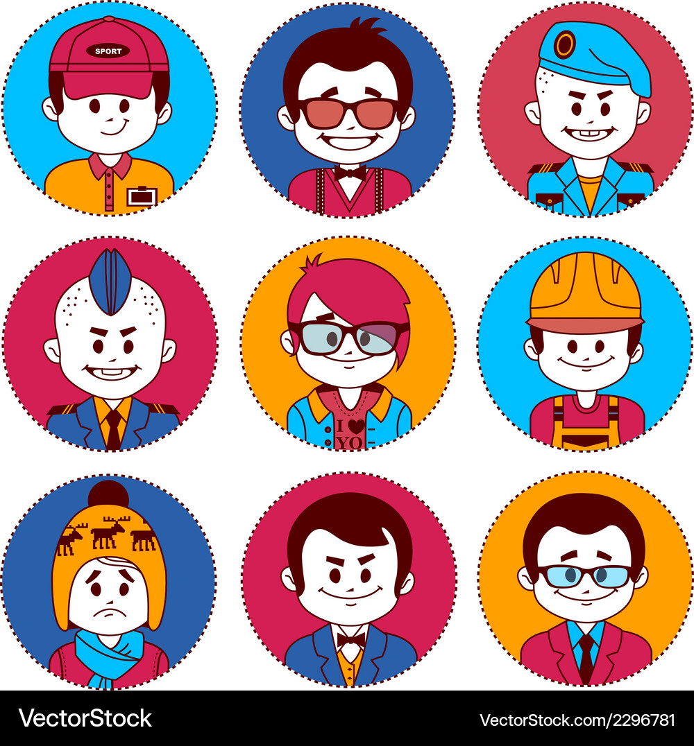Set icons with characters different professions Vector Image