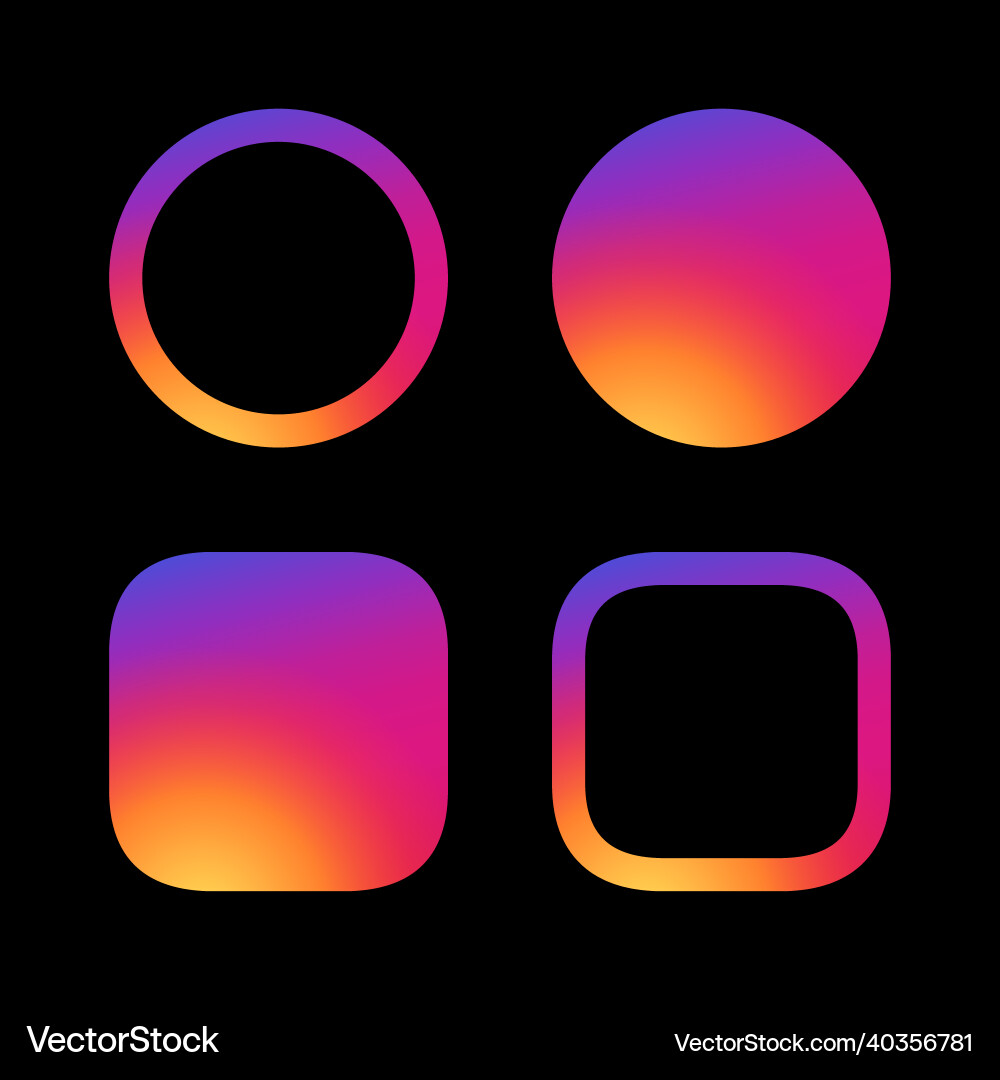Shapes circle and square with smooth gradient vector image