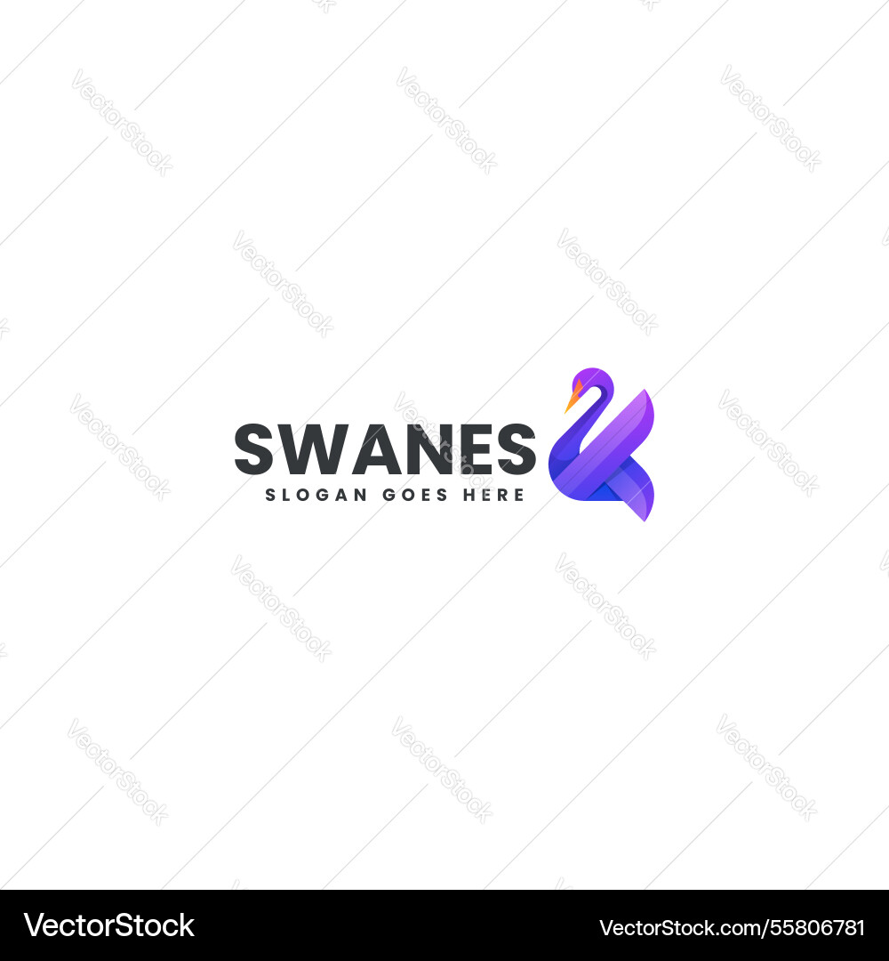 Swanes gradient colorful logo Swanes gradient colorful logo vector image