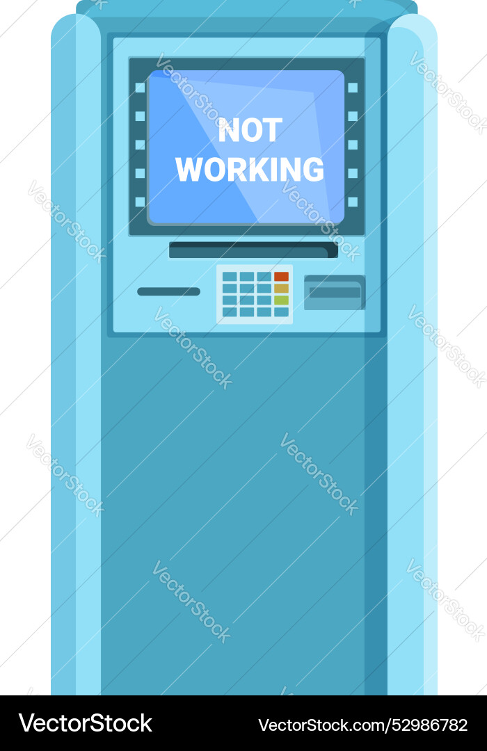Atm Maschine nicht funktioniert die Fehlermeldung anzeigen Atm Maschine nicht funktioniert die Fehlermeldung anzeigen vektorbild