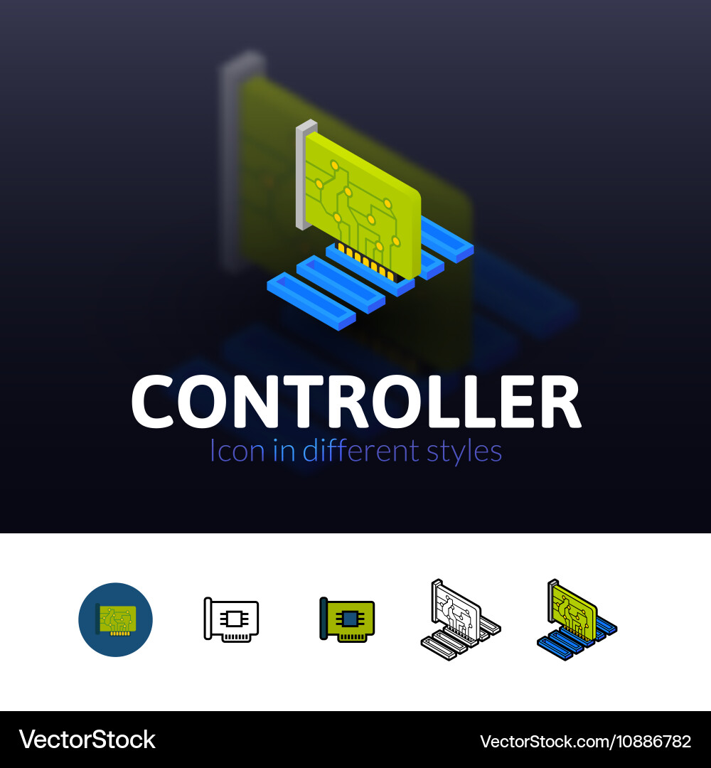 Controller icon in different style Vector Image