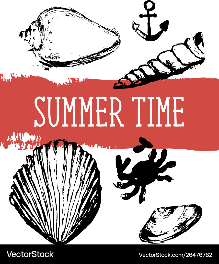 Crab sketch seamless pattern Crab sketch seamless pattern vector image