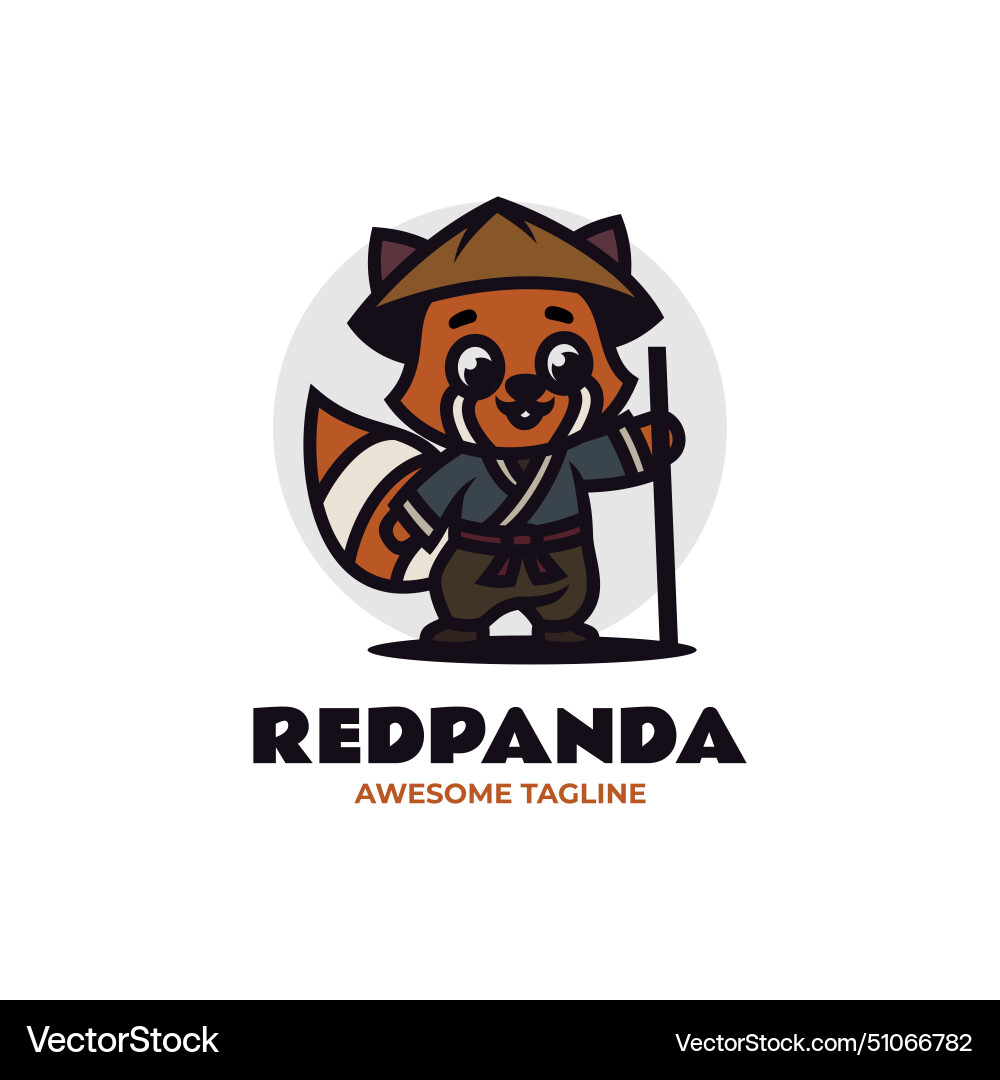 Logo rot panda mascot Cartoon Stil Logo rot panda mascot Cartoon Stil vektorbild