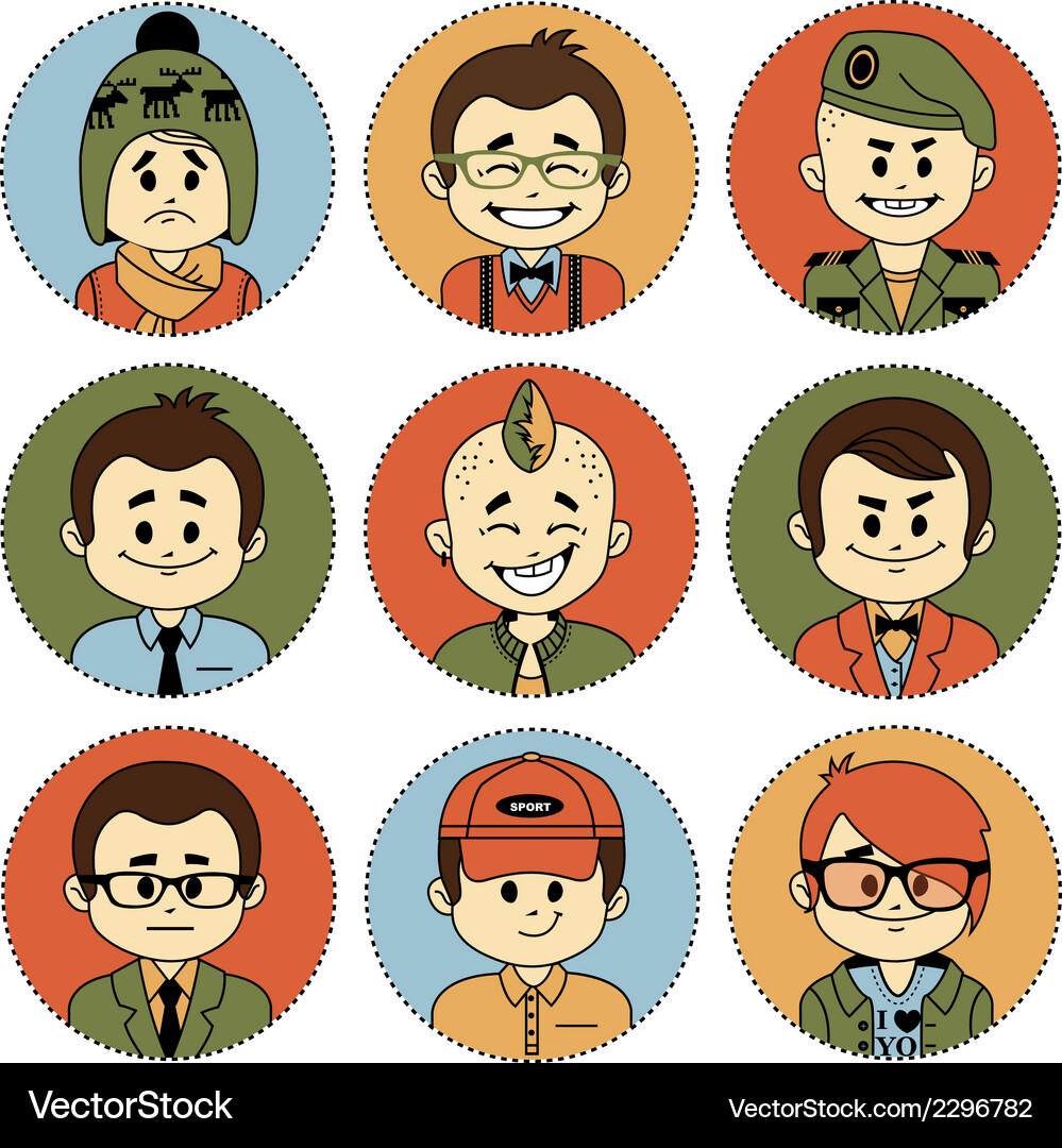 Set icons with characters different professions Vector Image