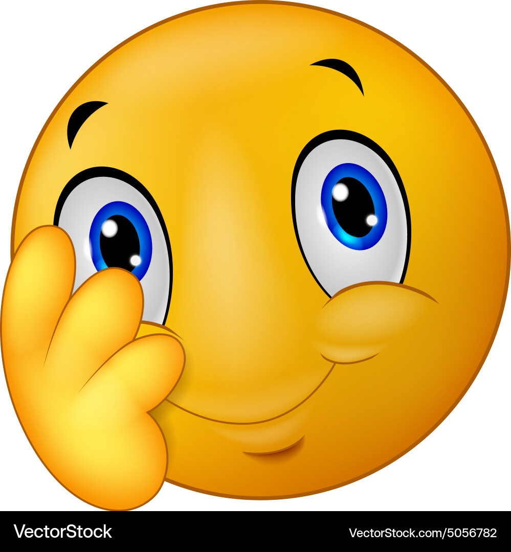 Shy Smiley Face Emoji Vector Image