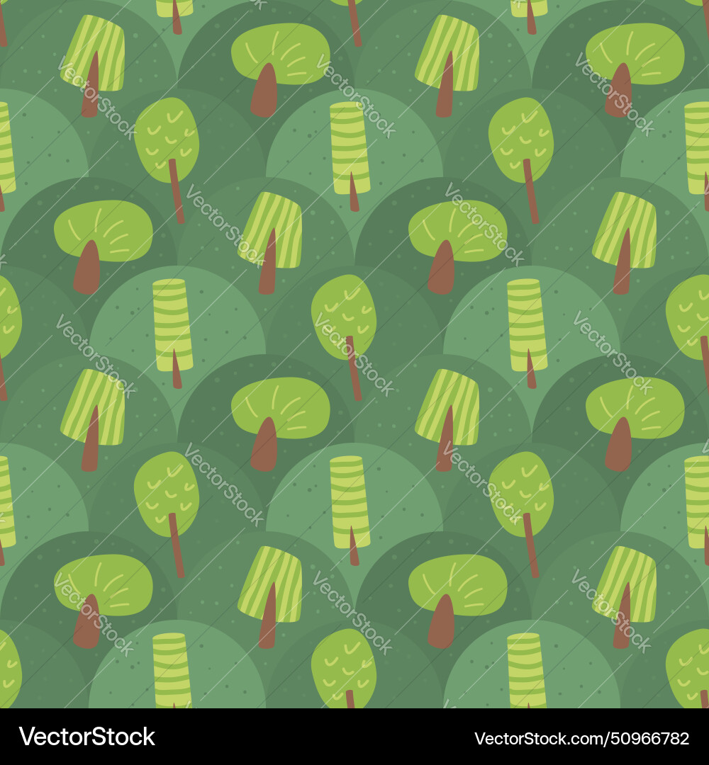 Summer forest landscape seamless pattern trees Vector Image