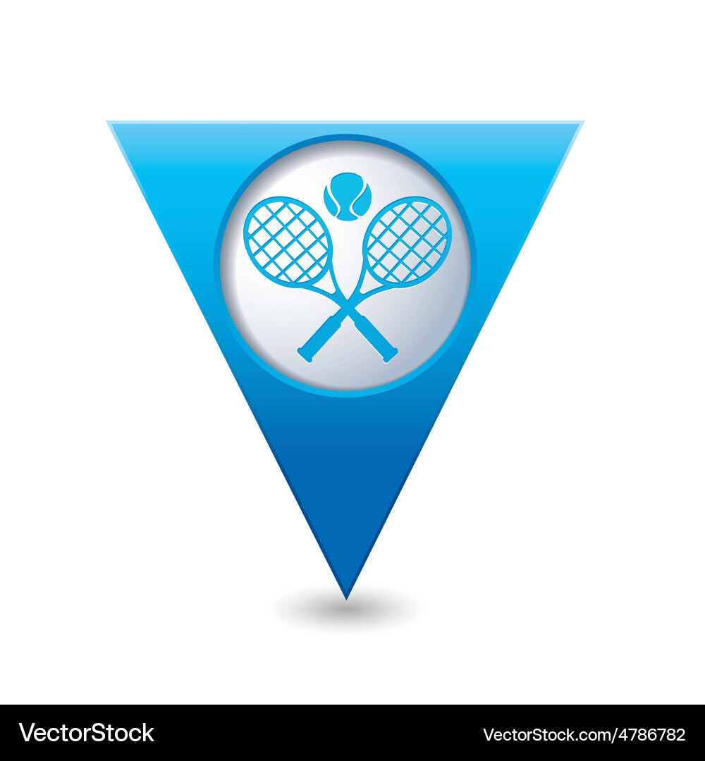 Tennis2 blue triangular map pointer Vector Image