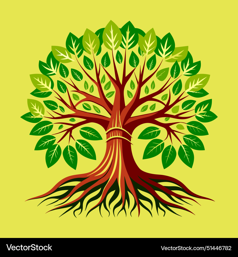 Tree with roots Tree with roots vector image
