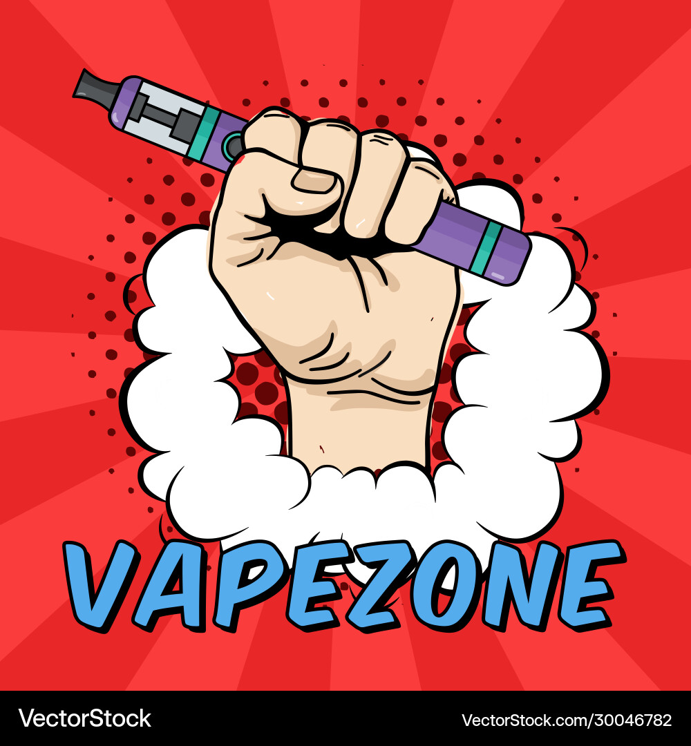 Vape zone with hand holding electric tool Vape zone with hand holding electric tool vector image