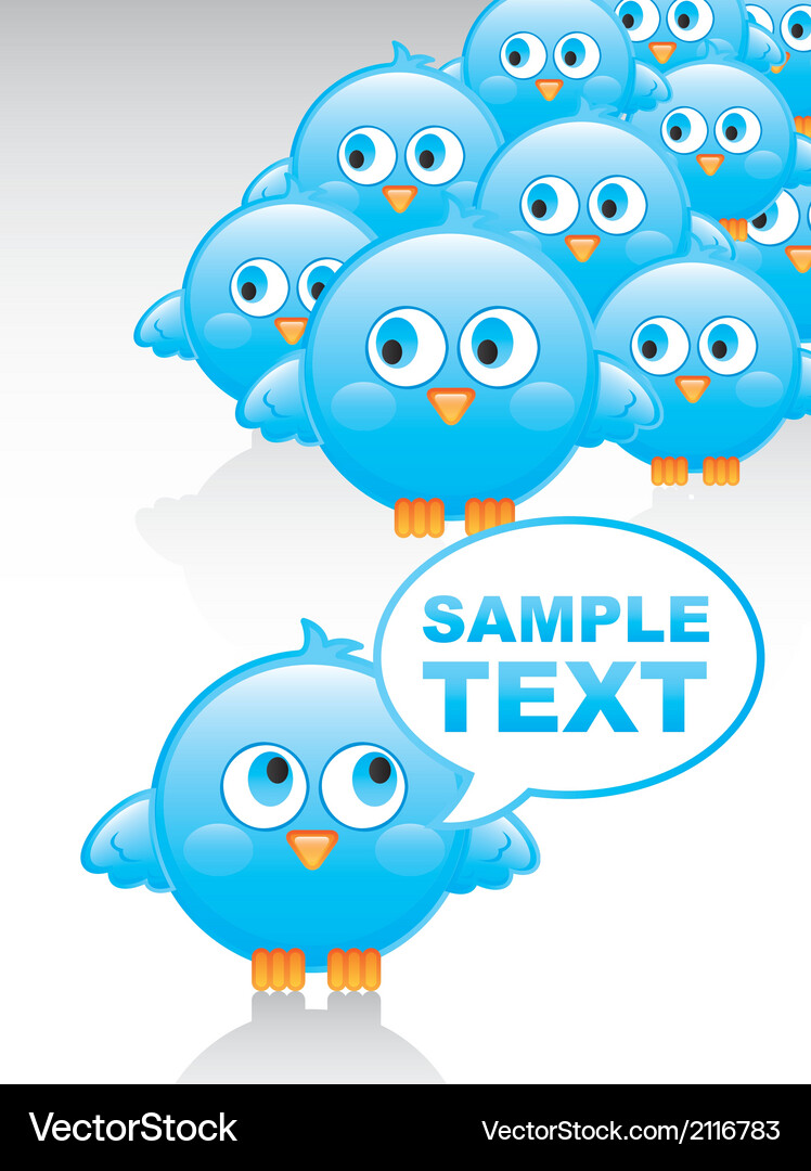 Blue bird with balloons text over white background Vector Image
