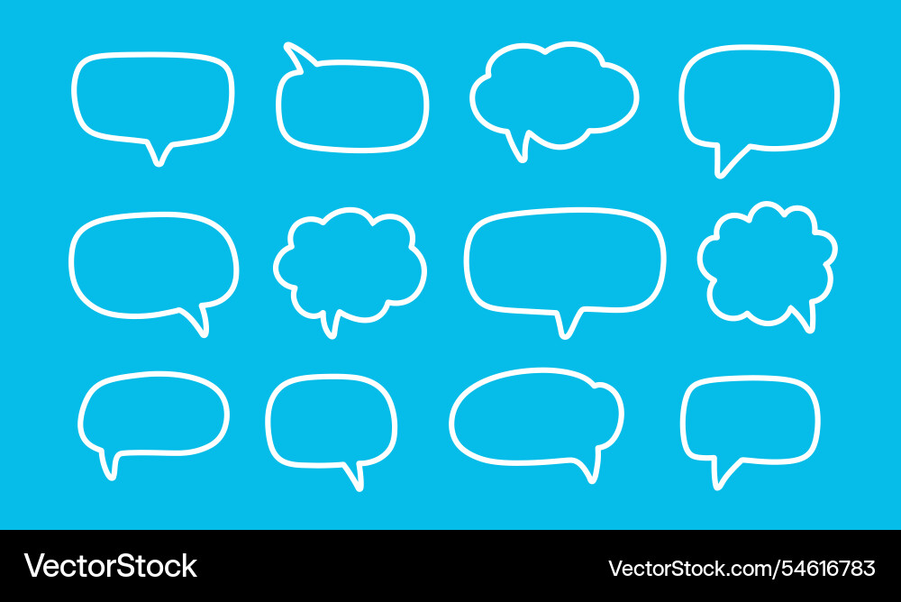Chat speech bubble message text cloud shapes set Chat speech bubble message text cloud shapes set vector image