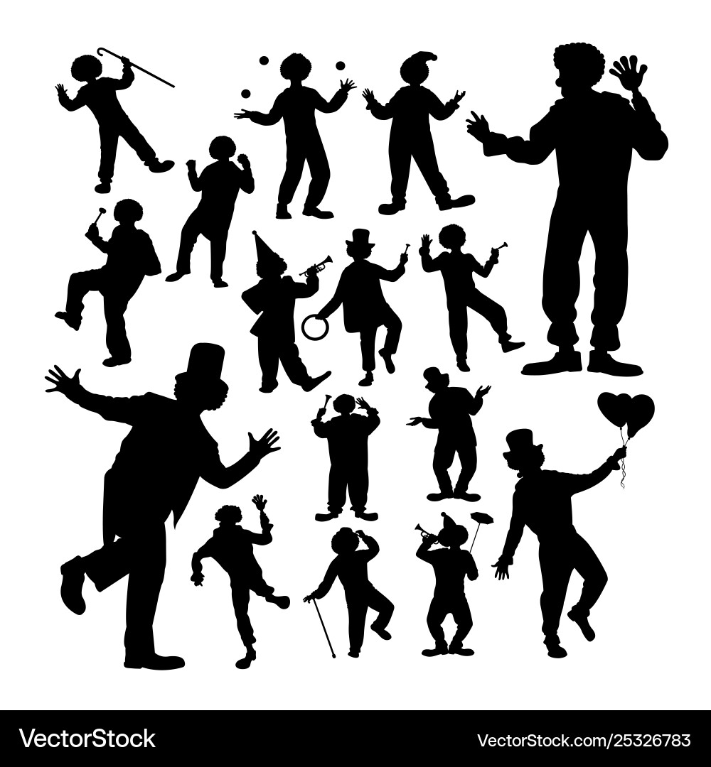 Circus Silhouette Collection Royalty Free Vector Image