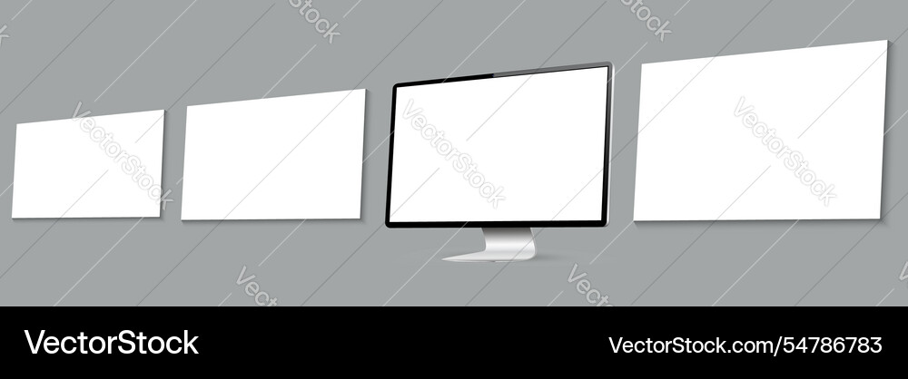 Computer screen with blank web pages mockup Computer screen with blank web pages mockup vector image