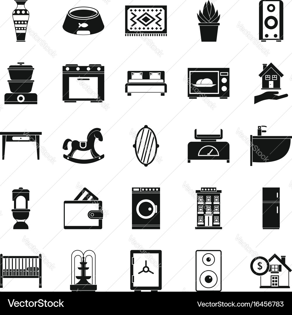 Crib icons set simple style Vector Image