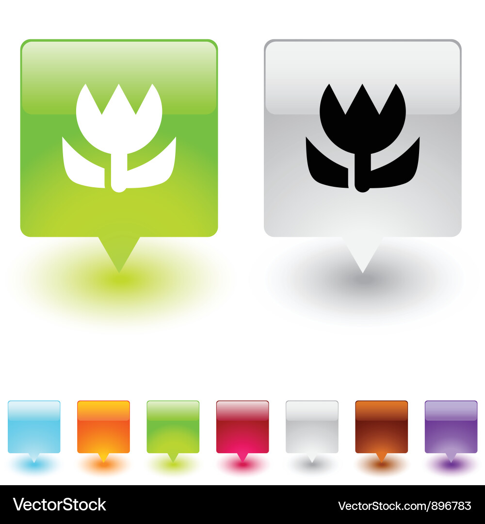 Modern Square Button Set vector image