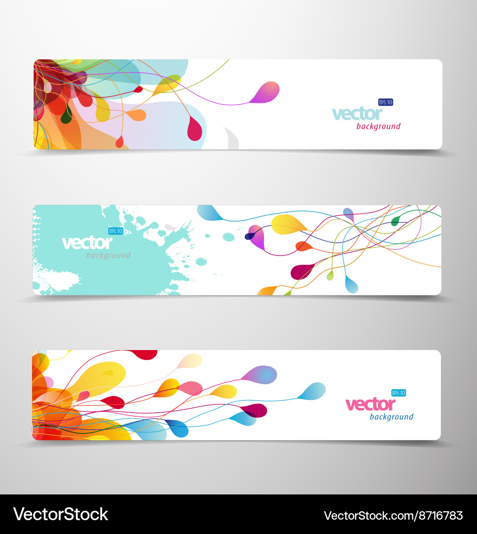 Set of abstract colorful web headers vector image
