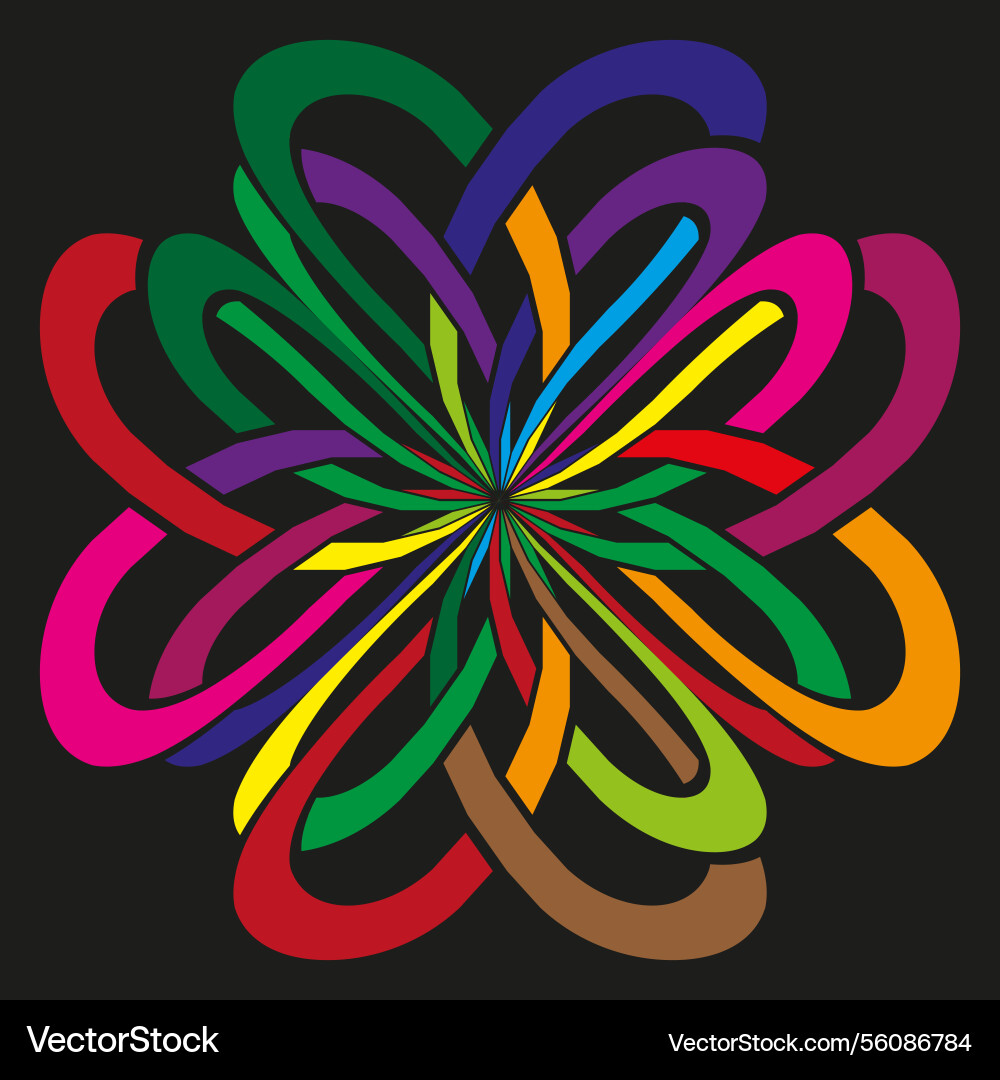 Colorful loop pattern twisted ribbon shape Colorful loop pattern twisted ribbon shape vector image