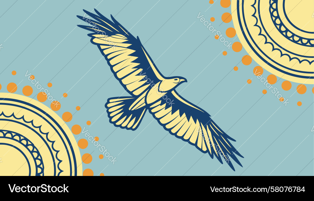 Dynamic Eagle with Geometric Patterns Vector Image