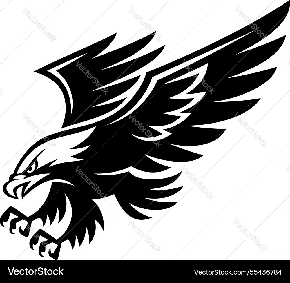 Flying hawk eagle Royalty Free Vector Image - VectorStock