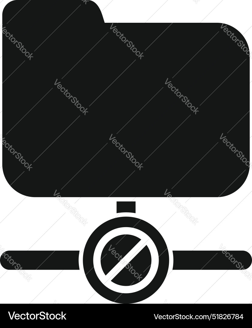 Folder being disconnected from network icon Folder being disconnected from network icon vector image