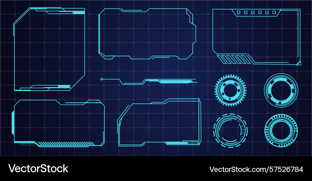 Hud frame futuristic ui line abstract vector image