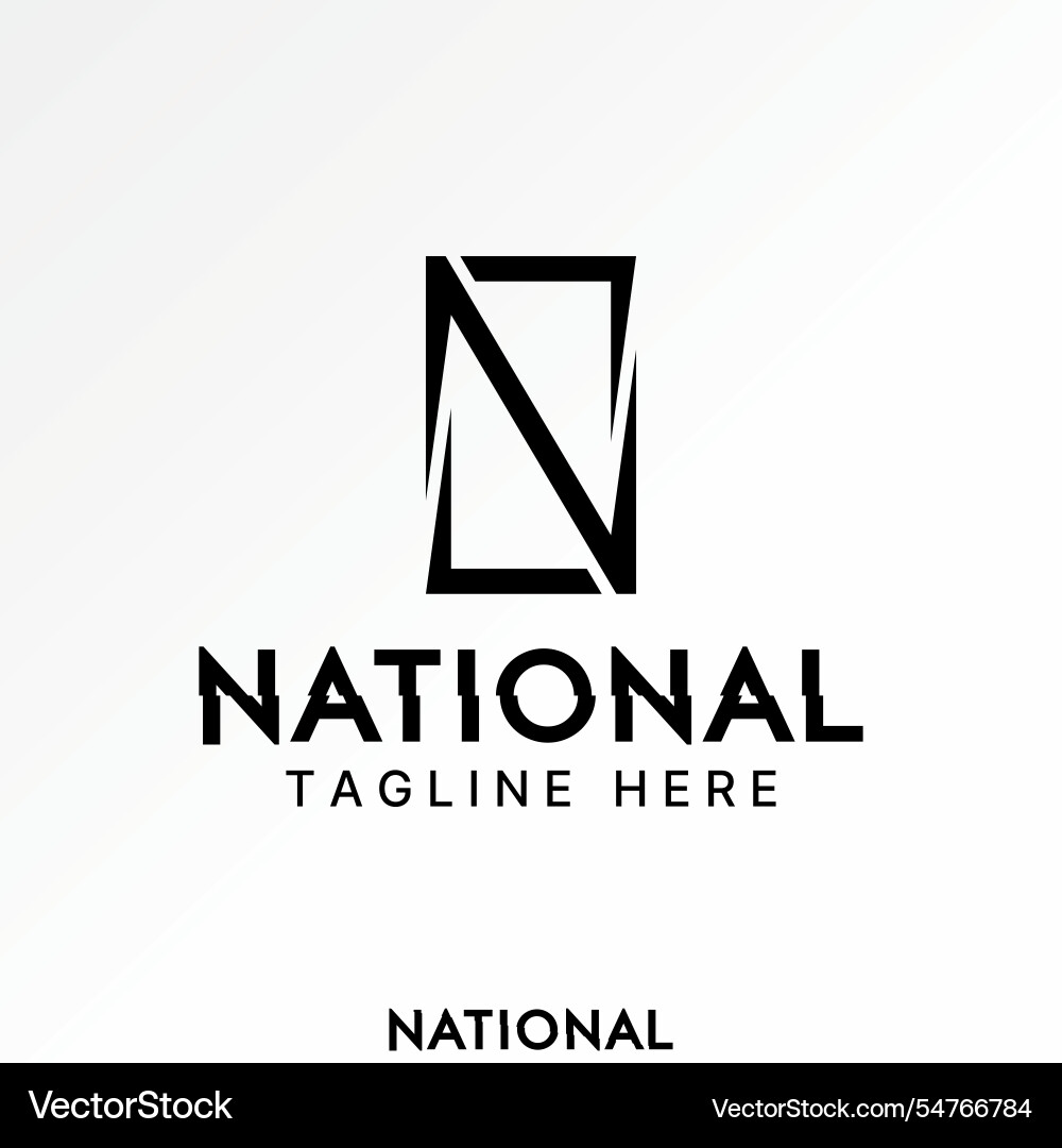Initial n or z line font square window infinity Initial n or z line font square window infinity Vector Image