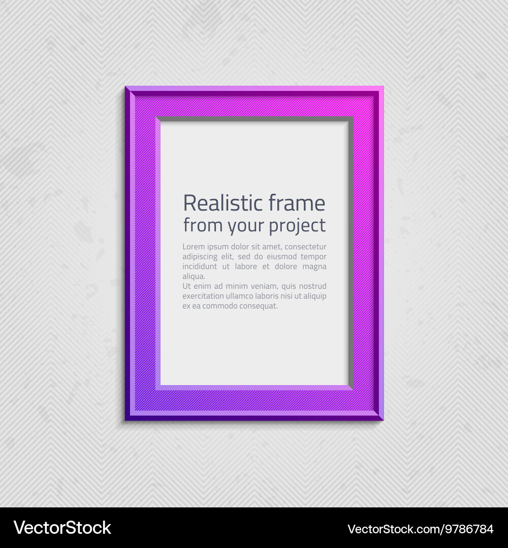 Modern Picture Frame with Text vector image
