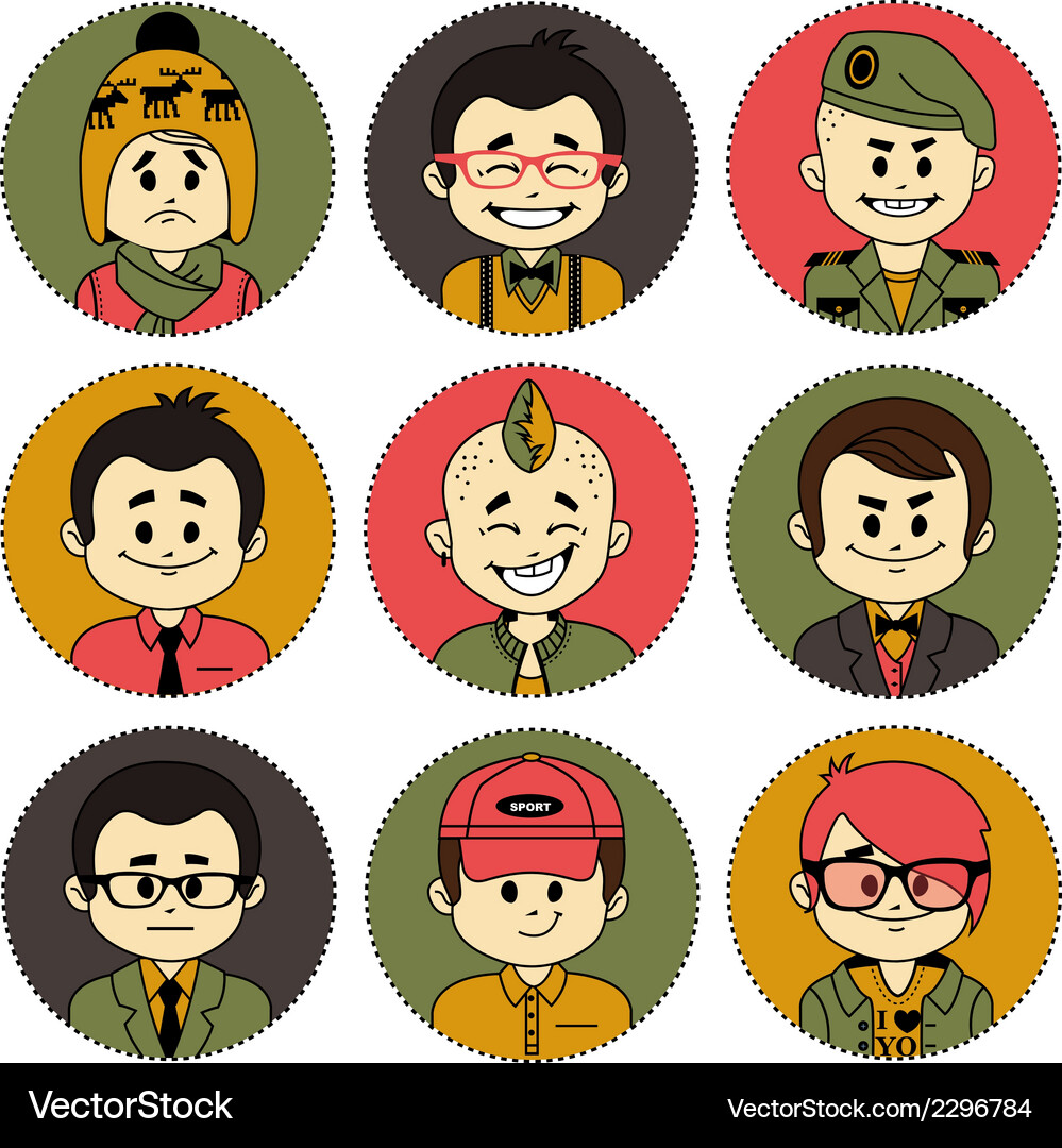 Set icons with characters different professions Vector Image