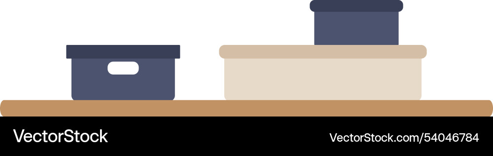 Shelf with boxes Vector Image
