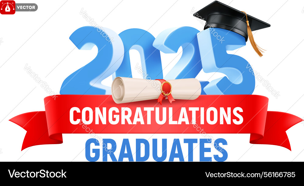 Congratulations graduates logo design template Congratulations graduates logo design template vector image