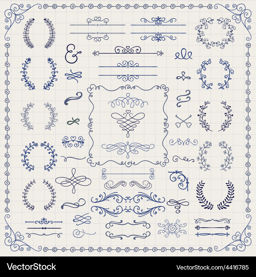 Elegant Scroll & Swirl Elements vector image