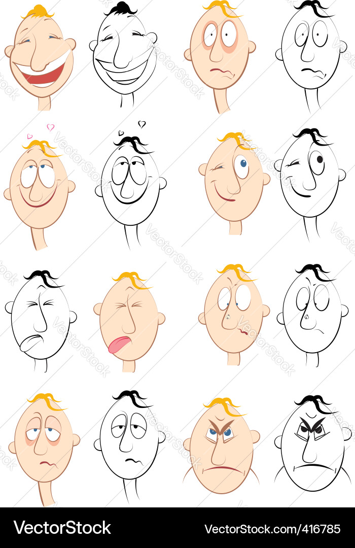 Face characters Vector Image