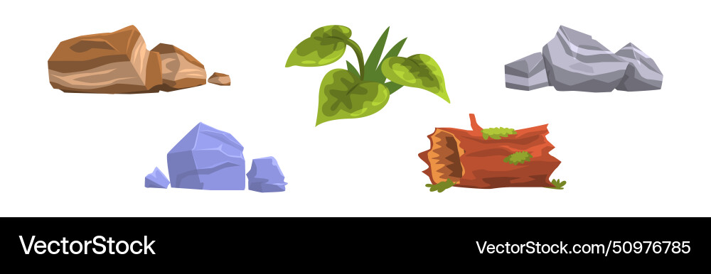 Forest element and outdoor environment object Forest element and outdoor environment object vector image