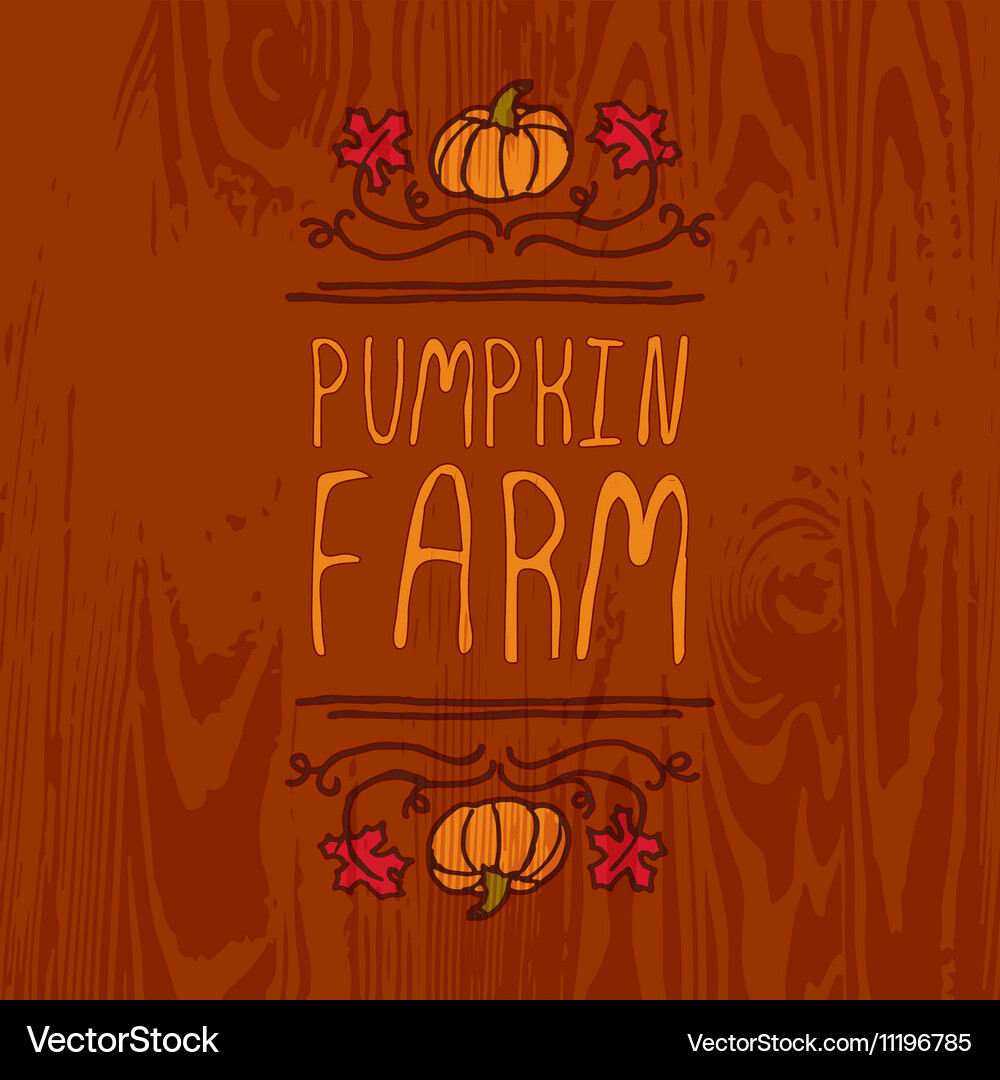 Handdrawn autumn element with text Vector Image