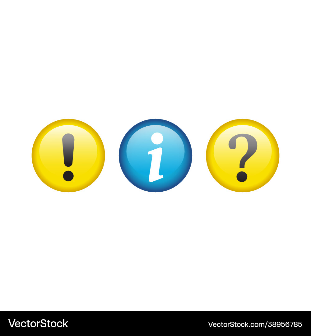 Info and help with exclamation mark button set vector image