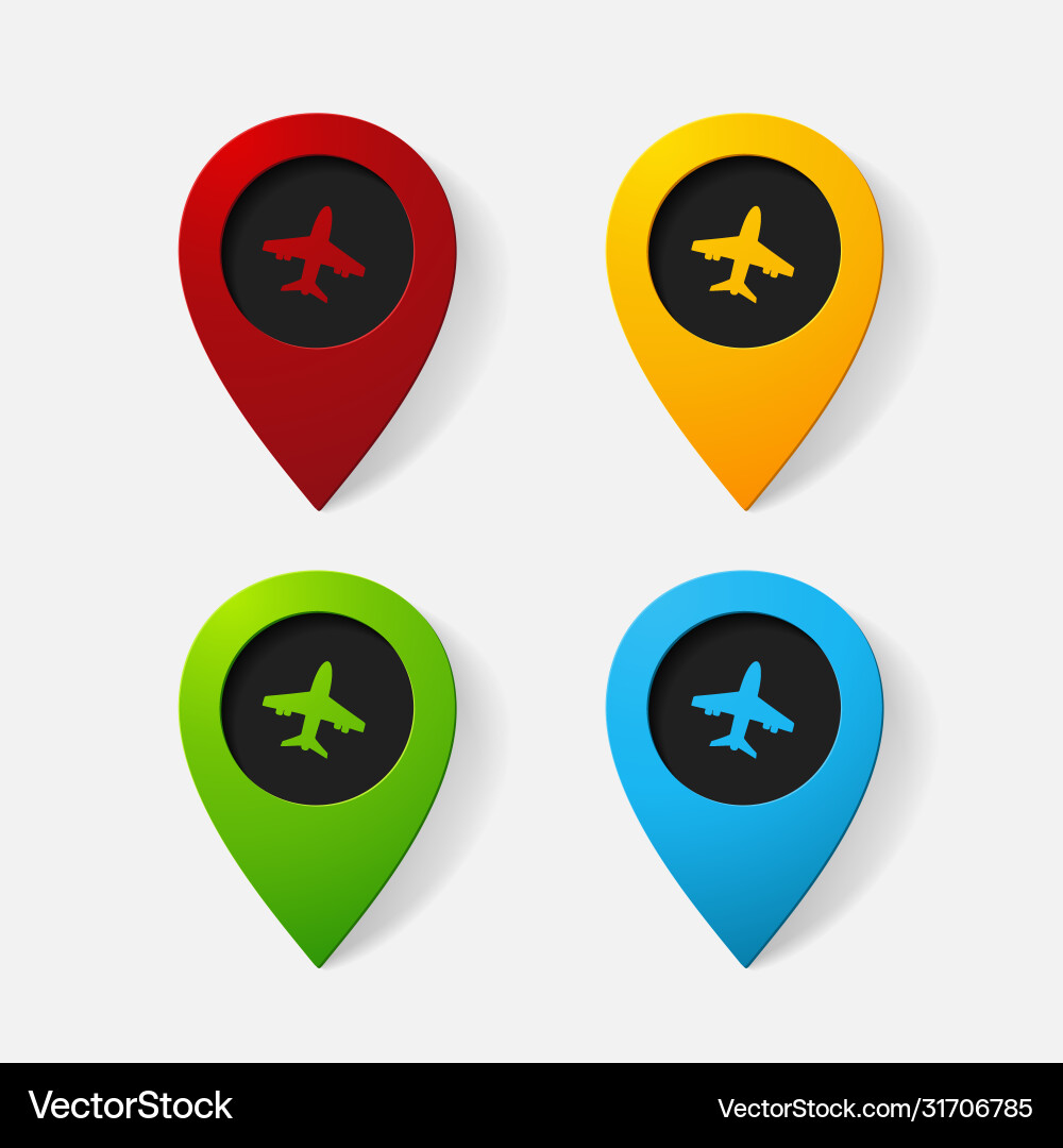 Realistic color pointer plane Realistic color pointer plane vector image