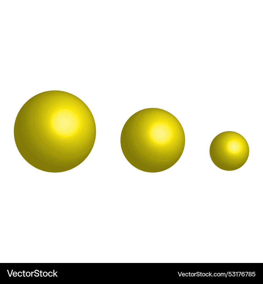 Realistic icon with yellow balls are black 3d Vector Image