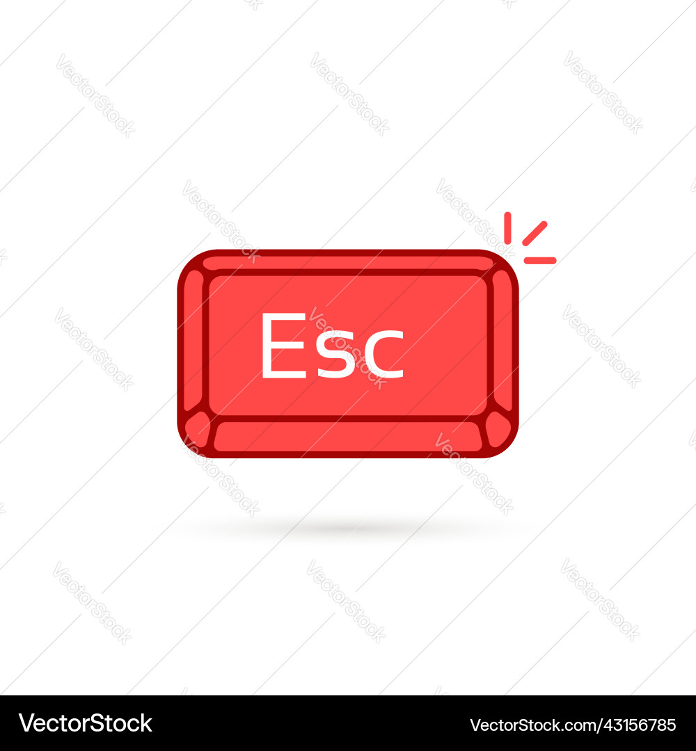 Simple red esc key or escape button Simple red esc key or escape button Vector Image
