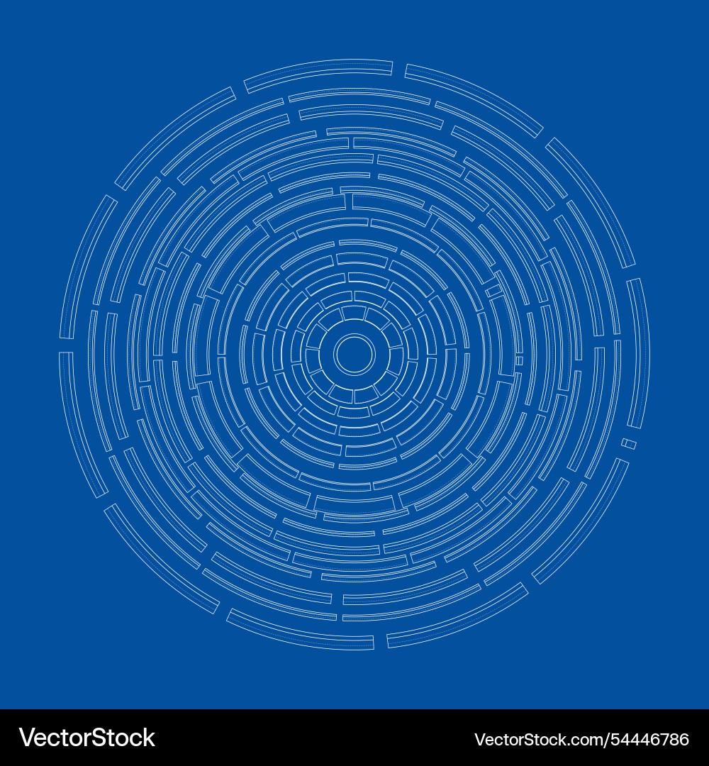 3d circular pattern style wireframe model 3d circular pattern style wireframe model vector image