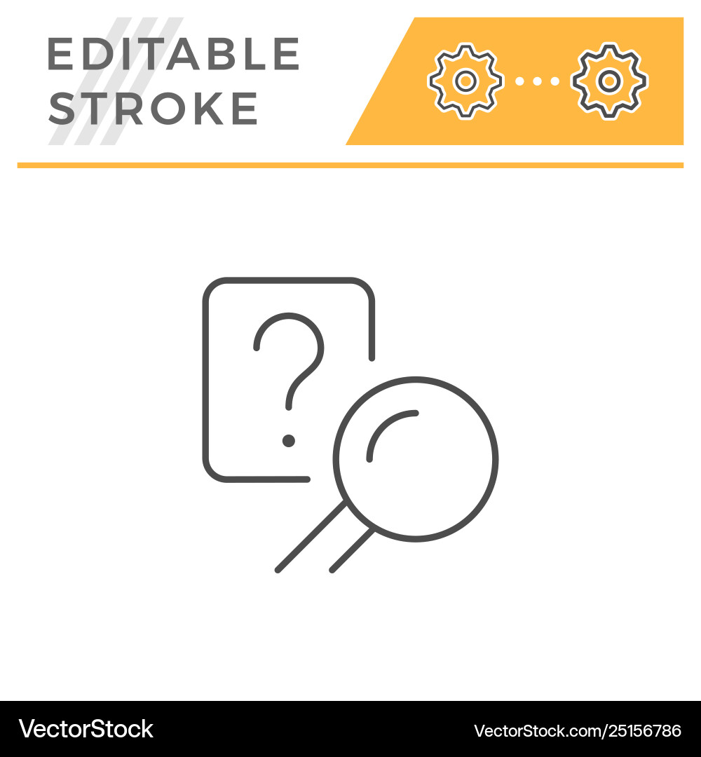 Answer search editable stroke line icon Vector Image