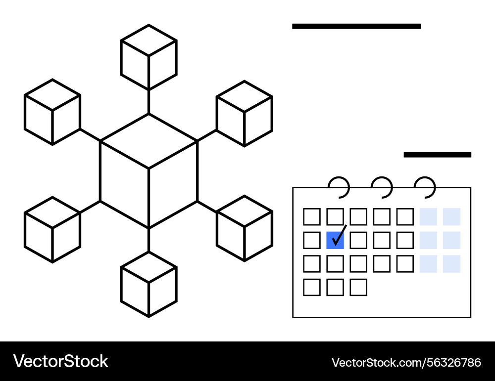 Blockchain Scheduling Network vector image