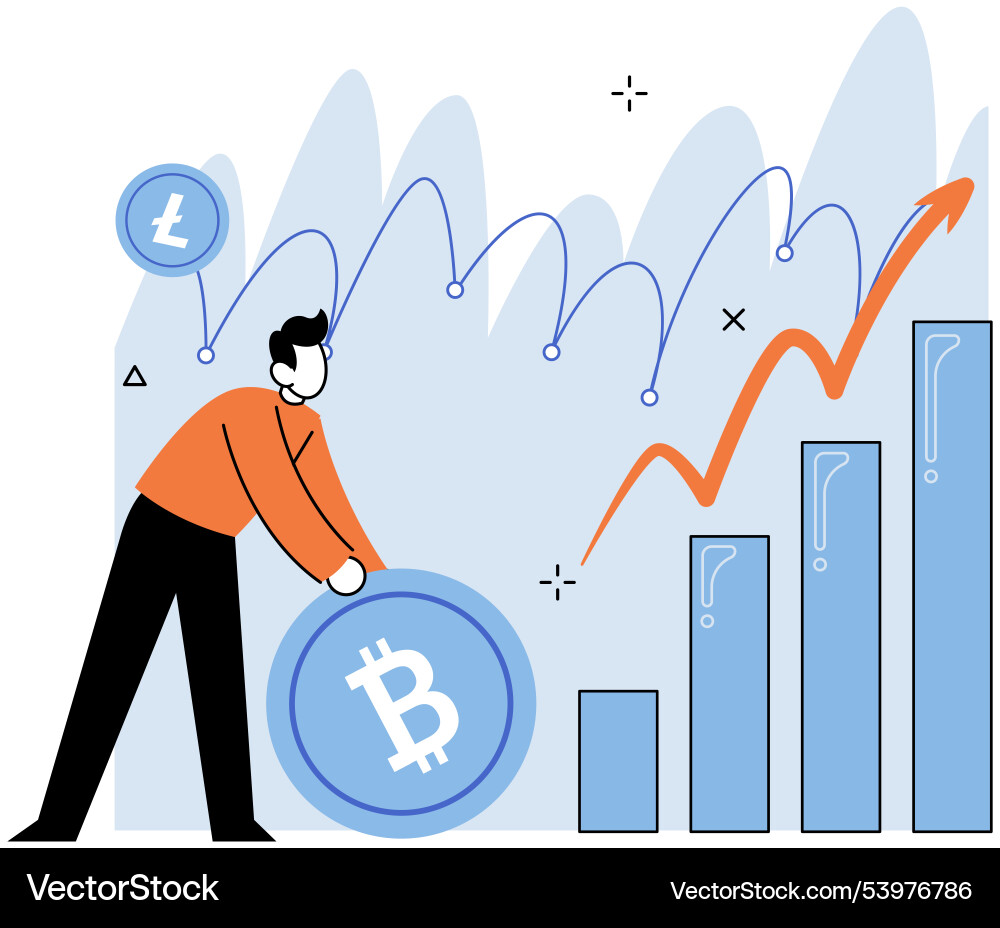Businessman searching for information with data Businessman searching for information with data vector image